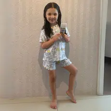 Pijama Infantil Para Colorir Meninas Em Suede Lavável Ajustável Personalizável Dia a Dia