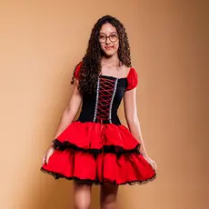 Vestido Fantasia Festa Halloween Vampira Menina Infantil Tule Luxo Corpete