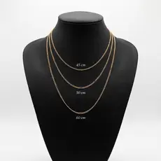 Corrente Masculina 3x1 3mm em Aço Inox Dourado Em Diferentes Tamanhos
