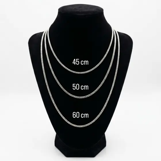 Corrente Masculina Grumet 3mm em Aço Inox PRATEADA Em Diferentes Tamanhos