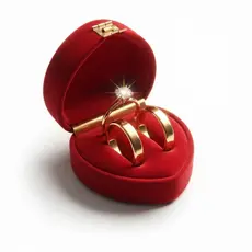 Alianças de Casamento/Noivado Aço Inox DOURADO Reta 4mm + Solitário + Caixinha