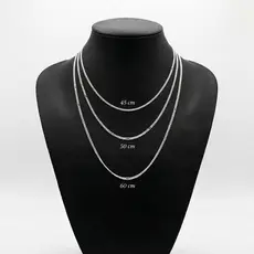 Corrente Masculina 3x1 3mm em Aço Inox PRATEADA Em Diferentes Tamanhos