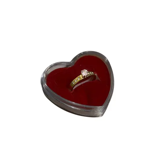 Anel De Aço Inox DOURADO Solitário 3 Pedras Colorida Pedra Zircônia 4mm Cravejado Casamento, Noivado