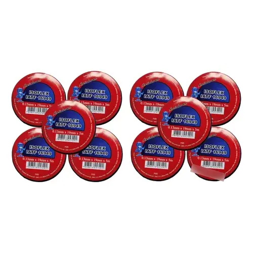 Kit 10 Fitas Isolantes 5 Metros Atacado Antichama Preta 5m