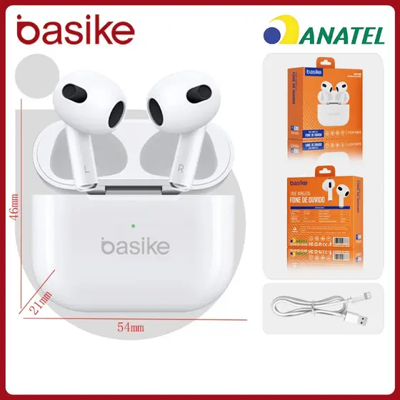 Basike Fone de Ouvido Sem Fio  Com Cancelamento De Ruído Bluetooth Pop-Up para iOS e Android