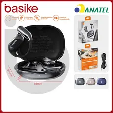 Basike Fones Bluetooth Sem fio ENC，Fones de ouvido Ergonômicos Sport gancho esporte prova agua Com microfone，fon303a
