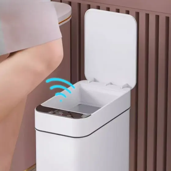 Lixeira Automática Inteligente 13L com Sensor Infravermelho Sem Toque Banheiro Cozinha Escritório
