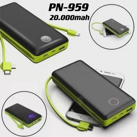 Carregador Portátil Bateria Power Bank 20000mah/10000mah PN-959 956 Universal Saida 4