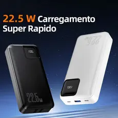 Carregador portátil 10000/20000mah Power Bank Turbo Com Tela LED  tipo C para iphone VIVA