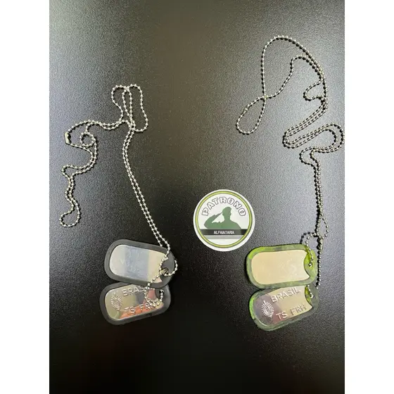 Colar de Dog Tag Militar Novo para Homens Corrente Preta Estilo Punk Presente Joias