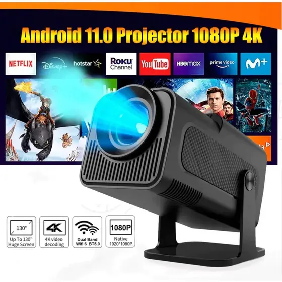 Atualizado Projetor Smart HY320 Android Full HD 1920x1080 Bluetooth Wi-fi TECNO