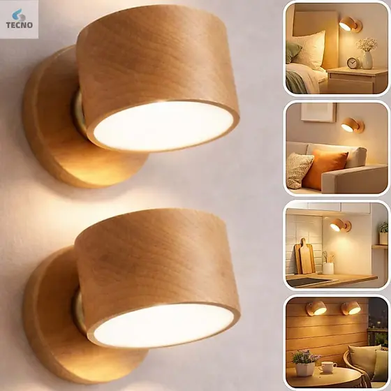 Arandela Led Recarregável Parede Abajur Cabeceira Luz Quarto Usb Interna Banheiro Cozinha Corredor Lâmpada Gira