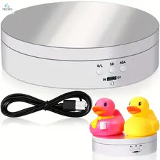 Suporte Expositor Giratório | USB Recarregável Para Vitrine Foto E Decoração Preto Branco TECNO
