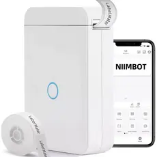Niimbot D110 Impressora De Etiqueta Térmica Portátil Sem Fio Bluetooth + 1 Rolo Etiqueta