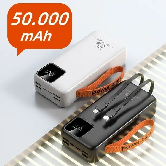 Carregador Portátil portátil grande 10000/20000/30000/50000mah Turbo 22,5W PD carregamento ultrarrápido