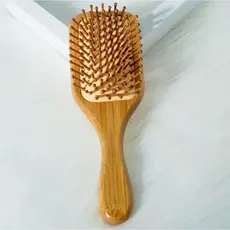 Escova De Cabelo De Bambu Natureza Antiestática De Madeira Couro Cabeludo Massagem Pente Almofada De Ar Ferramentas