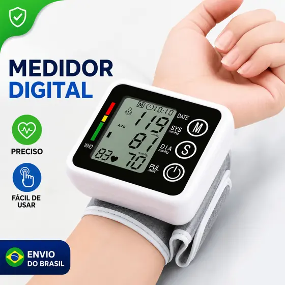 Medidor Pressão Digital De Pulso Com Voz Monitor Inteligente Aparelho De Pressão