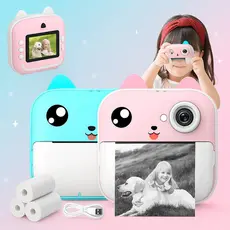 Câmera De Impressão Instantânea Para Crianças Vídeo Fotografia Digital Fotográfica Toy Mini Impressora Térmica Boy Girls