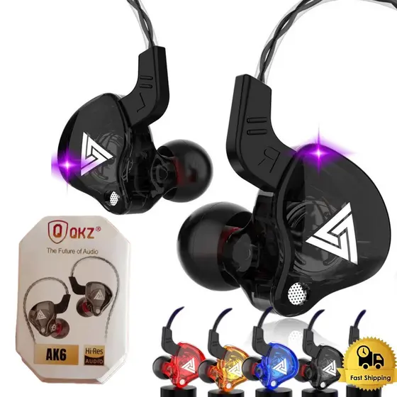 QKZ AK6/AK6 Ultra  fone de ouvido com fio e microfone cobre driver fone de ouvido esportivo hifi baixo estéreo no ouvido