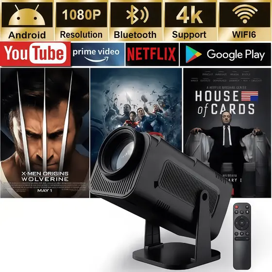 Atualizado Projetor Smart HY320 Android Full HD 1920x1080 Bluetooth Wi-fi