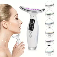 Massageador De Pele Firmeza Pescoço Led de 7 Modos Massageador Portátil Beleza para Rosto e Pescoço  FLUX