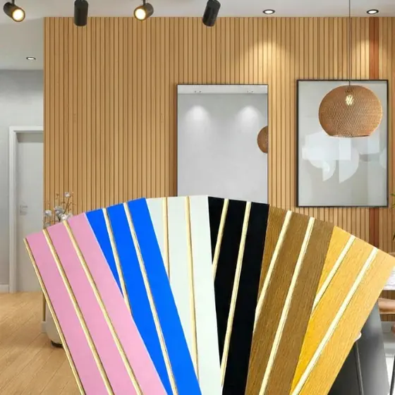 Kit 20 Placas Painel Ripado MDF Parede 3D Autocolante Decorativo