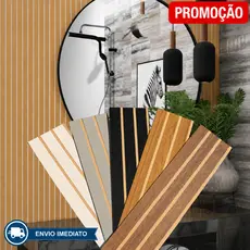 Kit 20 Placas Painel Ripado MDF Parede 3D Autocolante Decorativo