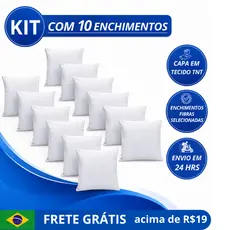 Kit 10 Enchimento Refil Almofada Decorativa 45x45 Espuma D22 Premium Alta Maciez