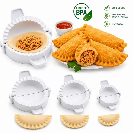 Kit Fechador De Pastel Molde/Forma Ravioli Empada Salgados 3 Tamanhos Universais Mais Usados Fácil Preparo