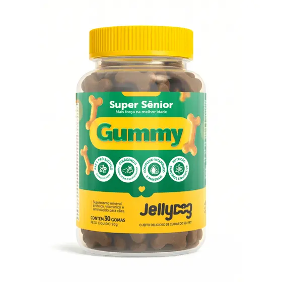 Suplemento Super Senior Gummy Saúde Articular Imunidade Pele E Pelo Cão Idoso 30u
