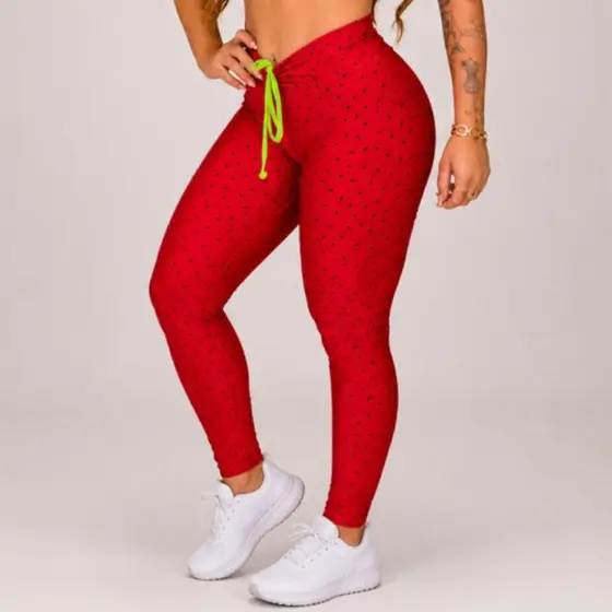 Calça Legging Feminina com Cordinha Fitness academia Treino Modelo gringa