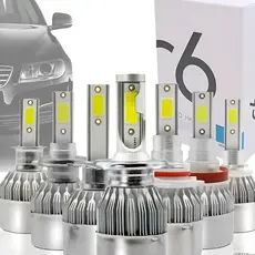 Lâmpadas C6 Farol de Carro LED 6000K H1 H3 H4 H7 H11 H13 HB3(9005) HB4(9006) H16 H27 12V a 24V
