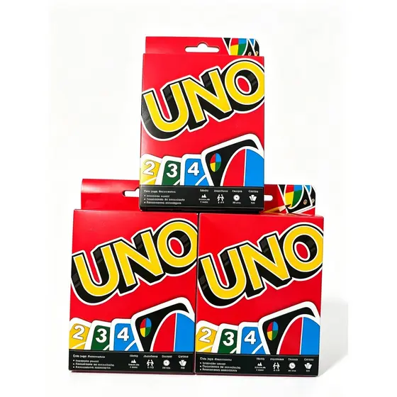Jogo Do Uno Cada Caxinha 112 Cartas Baralho Diversão Garantido em Família Amigos Lazer Ferias domino