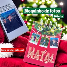 Bloquinho de Fotos Natal – Presente criativo de Natal | 30 Fotos | Capa Dura