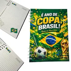 Caderno Personalizado Copa do Mundo 2026 – Brasil | Tamanho A5 | 80 Folhas