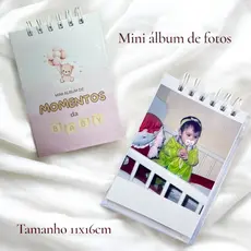 Mini Álbum de Fotos do Bebê | Capa Dura | 32 Fotos | Presente Perfeito