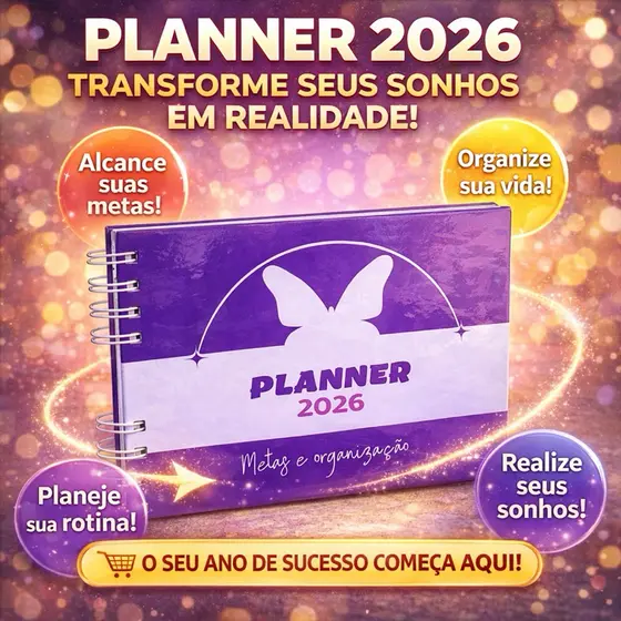 Planner 2026 – Personalize sua Capa | 80 Folhas