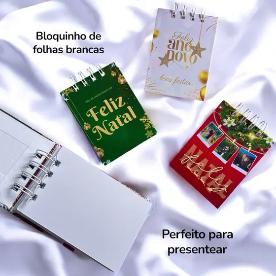 Bloco de Notas de natal | 50 Folhas | Presente e Brinde criativo | Até 5 unidades