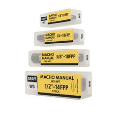 Kit Macho 1/8, 1/4, 3/8 E 1/2 Npt Rosca Gás - Graff Aço Liga