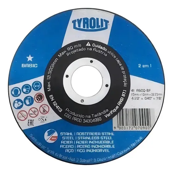 Disco De Corte Tyrolit Basic 115mm Aço Inox 25 Unidades