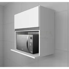 Suporte para Micro-Ondas Armário Aéreo com Basculante e Nicho Cozinhas e Refeitórios - Trama