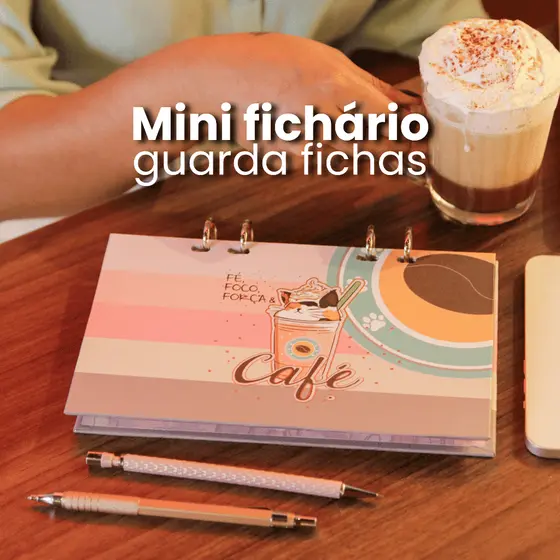 Mini fichário guarda fichas para resumo - 50 fichas - 180 gramas