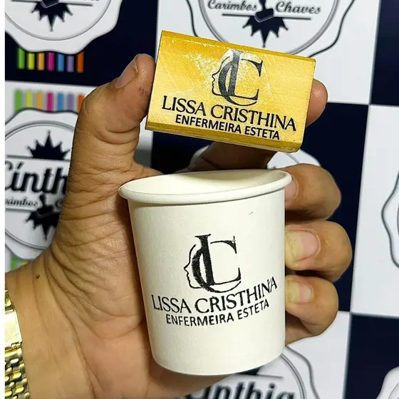 Carimbos Personalizados para Copos, Guardanapos, Embalagens.