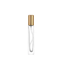 10 Vidro 10ml Quadrado Alto com Spray Luxo Porta Perfume