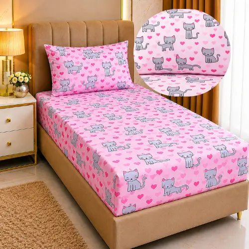 Lençol Solteiro Infantil 2 Peças 170 Fios Premium Cama Box Com Elástico Estampado menina e menino