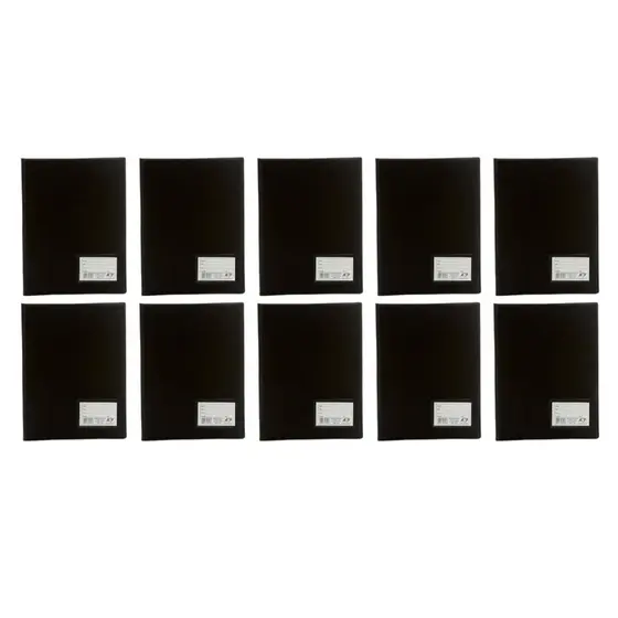 Kit 10 Pastas Catálogo Preta C/10 Envelopes Plásticos Finos Acp