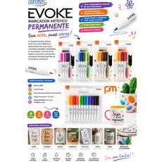 Kit 4, 5, 6, 12 Canetas Marcador Artístico Permanente Cores Lindas - Brw