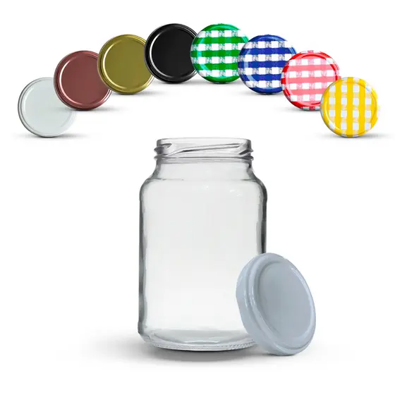 15 Potes De Vidro para Conserva 600ml + Tampas Metálicas E Lacres