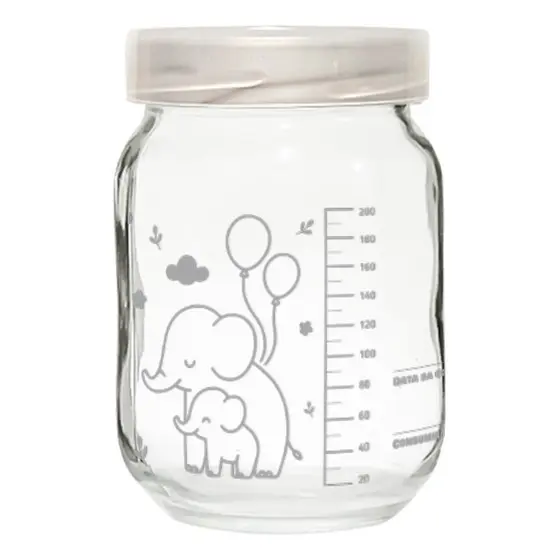 Kit 6 Potes Para Leite Materno C/ Graduação 200ml - Elefante