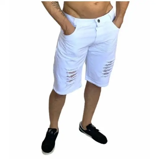 Bermuda Jeans Feminina Cintura Alta com Modelagem Anatômica